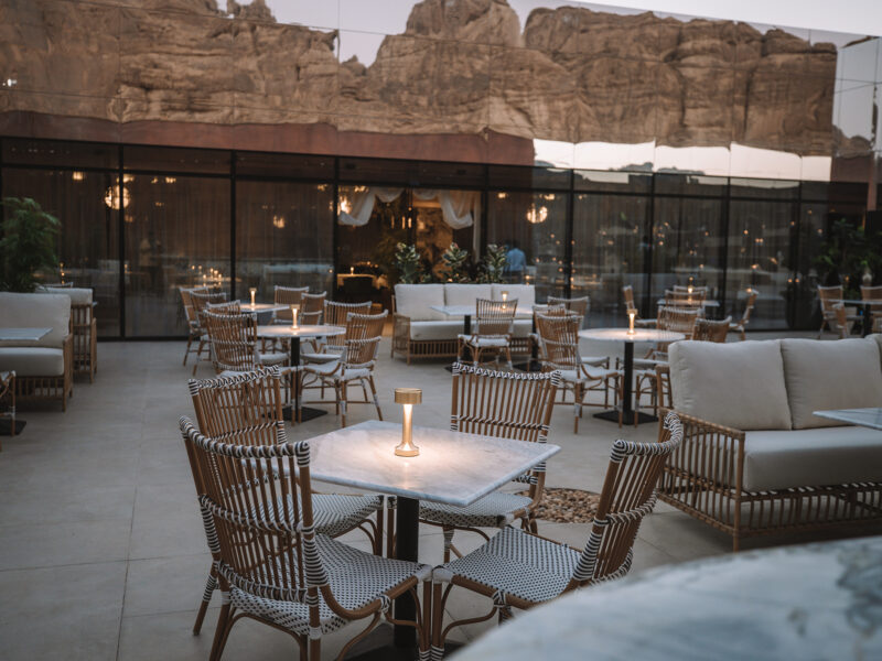 Outdoor terrace at Maraya Social